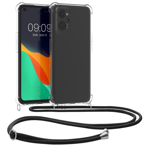 Pouzdro Kwmobile pro OPPO A76/A96, silikonové, průhledné/černé, 59149.01