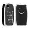 Krytka na klíče od auta pro VW/Skoda/Seat 3 Buttons, Kwmobile, Black/Silver, Silicon, 56008.05