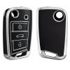 Kryt na klíče od auta pro VW 3 Buttons, Kwmobile, Black/Silver, Silikon, 56006.04