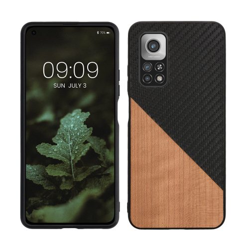 Nárazník kwmobile pro Xiaomi Mi 10T/Mi 10T Pro, dřevo, hnědý/černý, 56623.03