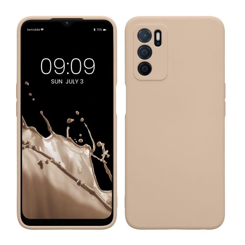 Pouzdro Kwmobile pro OPPO A16/A16s/A54s, krémové, silikonové, 57572.225