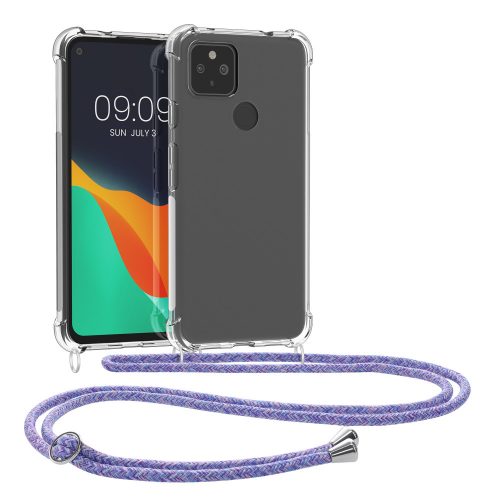 Nárazník kwmobile pro Google Pixel 4a 5G, silikonový, průhledný/fialový, 53652.108