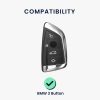 Kwmobile Kryt na klíče od auta pro BMW 3 Buttons, Smart Key, Šedo/černý, Plast, 56724.03