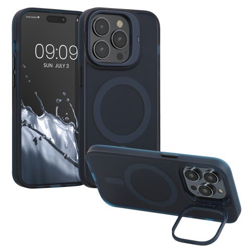 Kryt Kwmobile pro Apple iPhone 14 Pro, tmavě modrý/průhledný, silikon, 61937.17