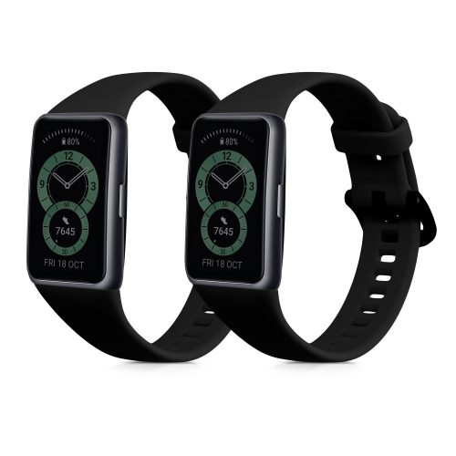 Sada 2 řemínků Kwmobile pro Huawei Band 6, černá, silikonová, KWM000016VS011C