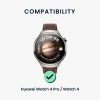 Řemínek Kwmobile pro Huawei Watch 4/Watch 4 Pro, hnědý/černý, přírodní kůže, KWM000024TA001C