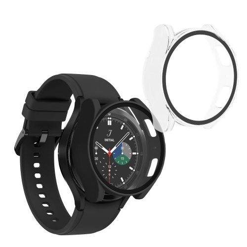 Sada 2 ks pouzder Kwmobile s bezpečnostním sklem pro Samsung Galaxy Watch 6, černá/průhledná, plast, KWM000024TC001C