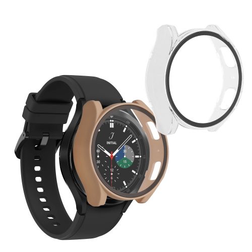 Sada 2 ks pouzder Kwmobile s bezpečnostním sklem pro Samsung Galaxy Watch 6, krémová/průhledná, plast, KWM000024TD002C