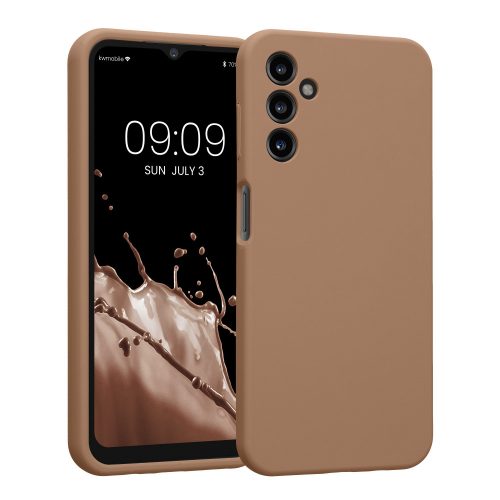 Pouzdro Kwmobile pro Samsung Galaxy A14 5G, krémové, silikonové, KWM000018GD027C