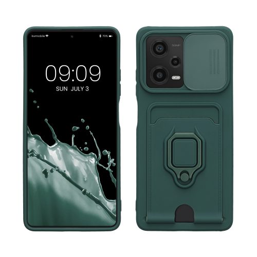 Kryt Kwmobile pro Xiaomi Redmi Note 12 Pro 5G, tmavě zelený, silikon, KWM000018UO002C