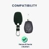 Kryt klíče od auta Kwmobile pro Dacia/Renault 2 Buttons, tmavě zelená, ekologická kůže, KWM000024UT002C