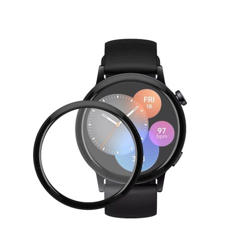 Sada 2 ks ochranných fólií Kwmobile pro Huawei Watch GT 3 (42mm), transparentní/černá, polymer, KWM000024VW001C