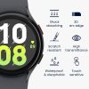 Sada 2 ks ochranných fólií Kwmobile pro Samsung Galaxy Watch 5, transparentní/černá, polymer, KWM000024WG001C