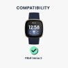 Sada 2 ks ochranných fólií Kwmobile pro Fitbit Versa 3, transparentní/černá, polymer, KWM000024WL001C