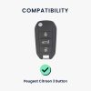 Pouzdro na klíče od auta Kwmobile pro Peugeot/Citroen se 3 tlačítky - Smart Key, Multicolor, Zinek, KWM000024XK001C