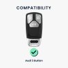 Kwmobile Pouzdro na klíče od auta pro Audi 3 Buttons - Smart Key, Multicolor, Zinek, KWM000024XL001C