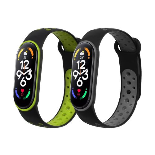 Sada 2 řemínků Kwmobile pro Xiaomi Mi Band 7, vícebarevné, silikonové, KWM000024YW002C