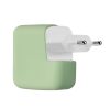 Nabíjecí pouzdro Kwmobile pro Apple 35W Dual USB-C napájecí adaptér, světle zelené, silikonové, KWM000024YY002C