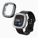 Sada 2 pouzder Kwmobile pro Fitbit Versa 4/Sense 2, průhledná/černá, plast, KWM000024ZJ001C