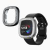 Sada 2 pouzder Kwmobile pro Fitbit Versa 4/Sense 2, průhledná/černá, plast, KWM000024ZJ001C