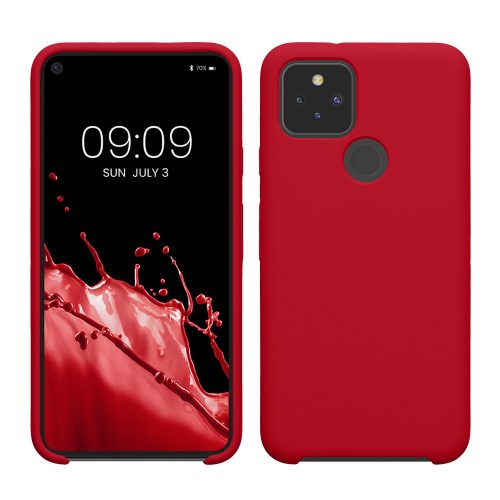 Pouzdro Kwmobile pro Google Pixel 5, červené, silikonové, KWM0000122K035C