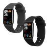 Sada 2 řemínků Kwmobile pro Xiaomi Mi Band 8 Pro, černá/šedá, silikon, KWM0000250D001C