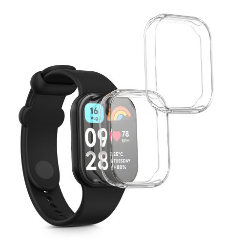 Sada 2 pouzder Kwmobile pro Xiaomi Mi Band 8 Pro, průhledná, silikonová, KWM0000250N001C