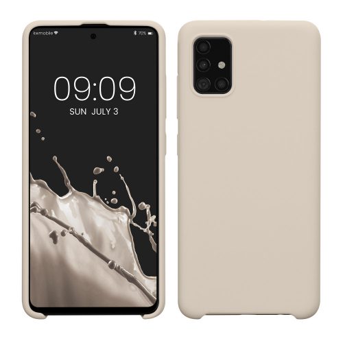 Pouzdro Kwmobile pro Samsung Galaxy A51, krémové, silikonové, KWM000010ZA051C