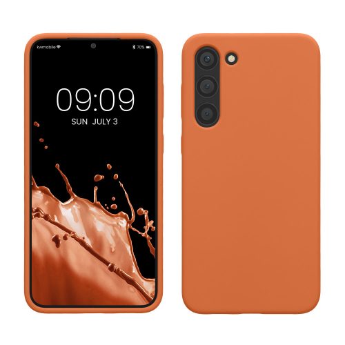 Pouzdro Kwmobile pro Samsung Galaxy S23 Plus, oranžové, silikonové, KWM000017WC046C