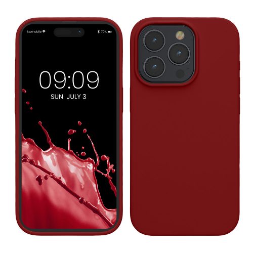 Kryt Kwmobile pro Apple iPhone 15 Pro Max, tmavě červený, silikon, KWM000020CD014C