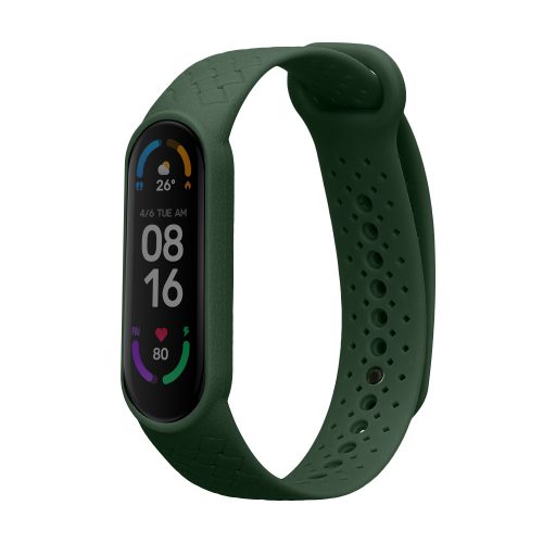 Řemínek Kwmobile pro Xiaomi Mi Smart Band 6/Mi Band 6, tmavě zelený, silikon, KWM0000250Y002C