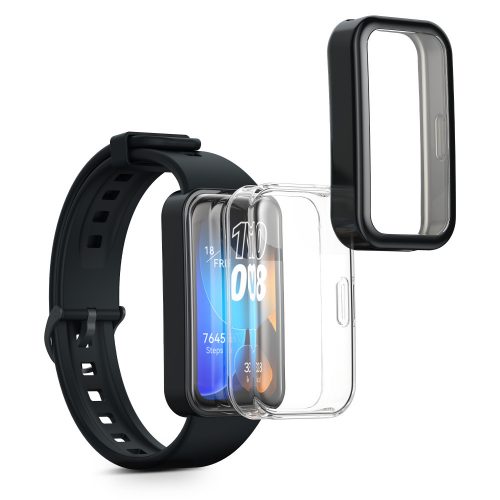 Sada 2 pouzder Kwmobile pro Huawei Band 8, černá/průhledná, silikonová, KWM0000251A002C