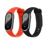 Sada 2 řemínků Kwmobile pro Xiaomi Mi Band 8, černý/oranžový, silikon, KWM0000194G004C