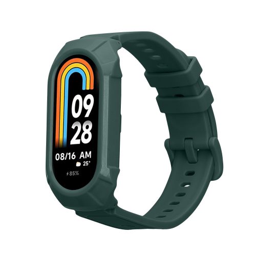 Řemínek Kwmobile pro Xiaomi Mi Band 8, tmavě zelený, silikon, KWM0000252E002C