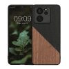 Kryt Kwmobile pro Xiaomi 13T/13T Pro, hnědý/černý, dřevo, KWM000020IS001C