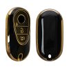 Kryt na klíče od auta Kwmobile pro Mercedes Benz 3 Buttons - Smart Key, černá/zlatá, silikon, KWM0000252L001C