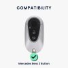 Kryt na klíče od auta Kwmobile pro Mercedes Benz 3 Buttons - Smart Key, černá/zlatá, silikon, KWM0000252L001C