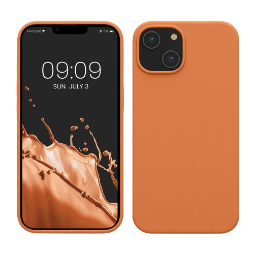 Kryt Kwmobile pro Apple iPhone 14, oranžový, silikonový, KWM000016NI031C