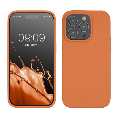 Kryt Kwmobile pro Apple iPhone 14 Pro, oranžový, silikonový, KWM000016NK031C