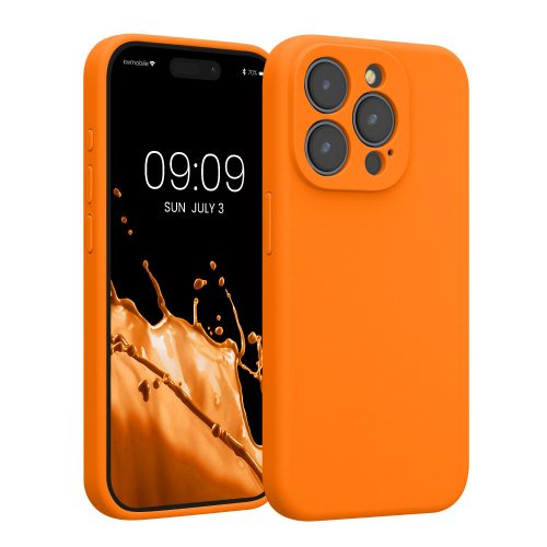 Kryt Kwmobile pro Apple iPhone 15 Pro, oranžový, silikonový, KWM000022OM004C