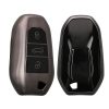 Kwmobile Kryt na klíče od auta pro Peugeot/Citroen 3 Buttons - Smart Key, Šedo/Černý, Silikon, KWM0000252W001C