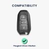 Kwmobile Kryt na klíče od auta pro Peugeot/Citroen 3 Buttons - Smart Key, Šedo/Černý, Silikon, KWM0000252W001C