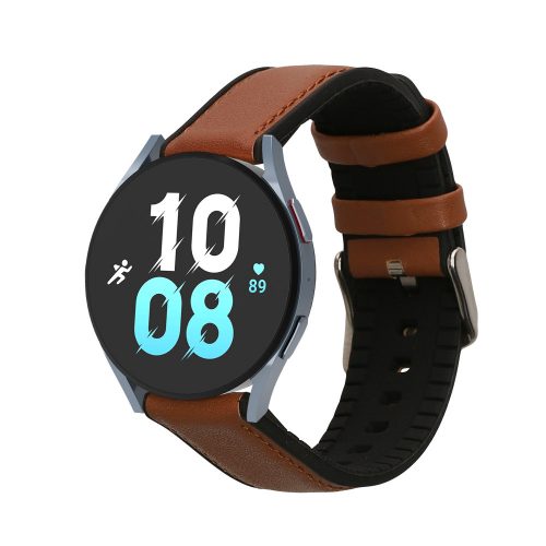 Řemínek Kwmobile pro Samsung Galaxy Watch 5/Galaxy Watch 5 Pro/Galaxy Watch 4, hnědá/černá, přírodní kůže, KWM0000253I001C