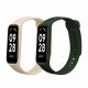 Sada 2 řemínků Kwmobile pro Xiaomi Smart Band 8 Active, tmavě zelená/béžová, silikon, KWM0000254C003C