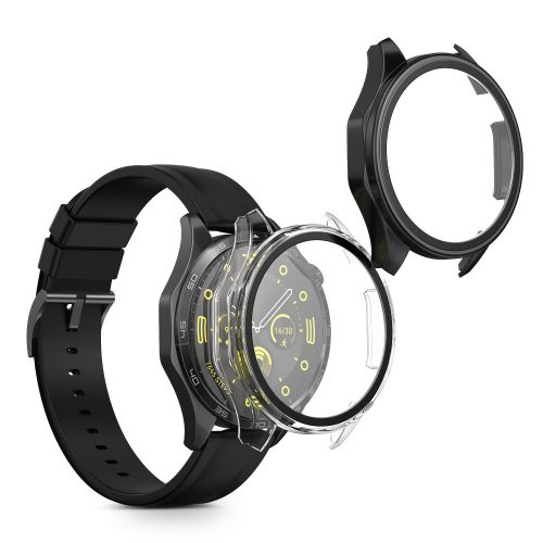 Sada 2ks krytů Kwmobile s bezpečnostním sklem pro Huawei Watch GT 4 (46mm), průhledné/černé, plast, KWM0000254O002C