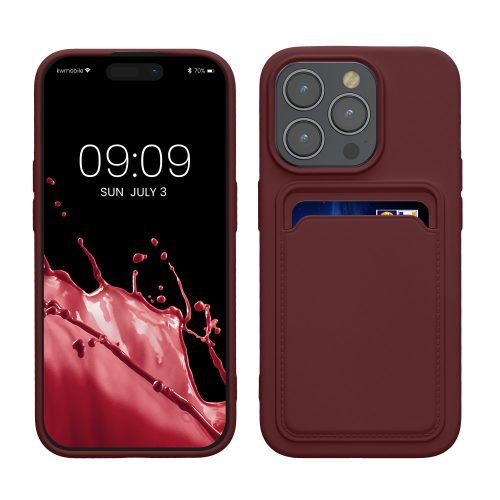 Kryt Kwmobile pro Apple iPhone 15 Pro, tmavě červený, silikon, KWM000020EO006C