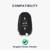 Kryt na klíče od auta Kwmobile pro Peugeot/Citroen 3 tlačítka - Smart Key, šedý, silikon, KWM000008PD004C