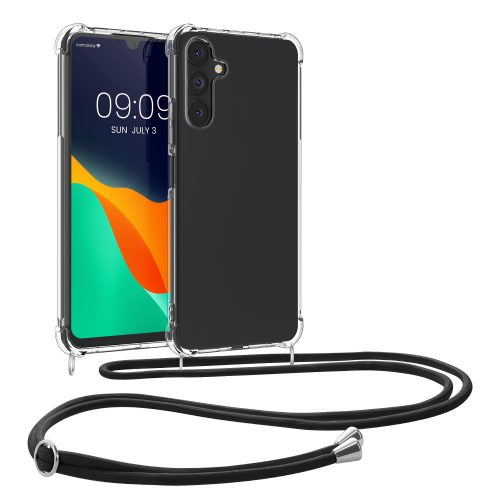 Pouzdro Kwmobile pro Samsung Galaxy A25, průhledné/černé, silikonové, KWM000021NF001C