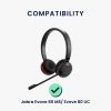 Sada 2 ks náušníků Kwmobile pro Jabra Evove 80 MS/Evolve 80 UC, černá, ekokůže, KWM0000257N001C