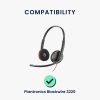 Sada 2 ks ušních polštářků Kwmobile pro Plantronics Blackwire 3220, černá, paměťová pěna, KWM0000257Y001C